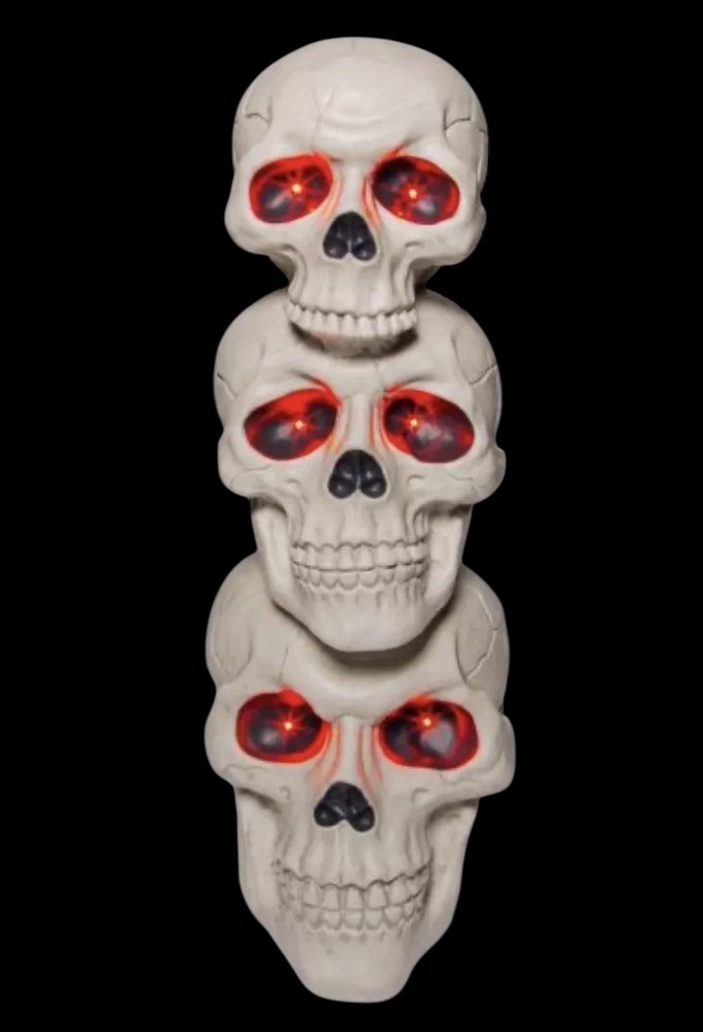 27.5” Tall Lit Animated Talking Stacked Skulls Halloween Decorative Prop