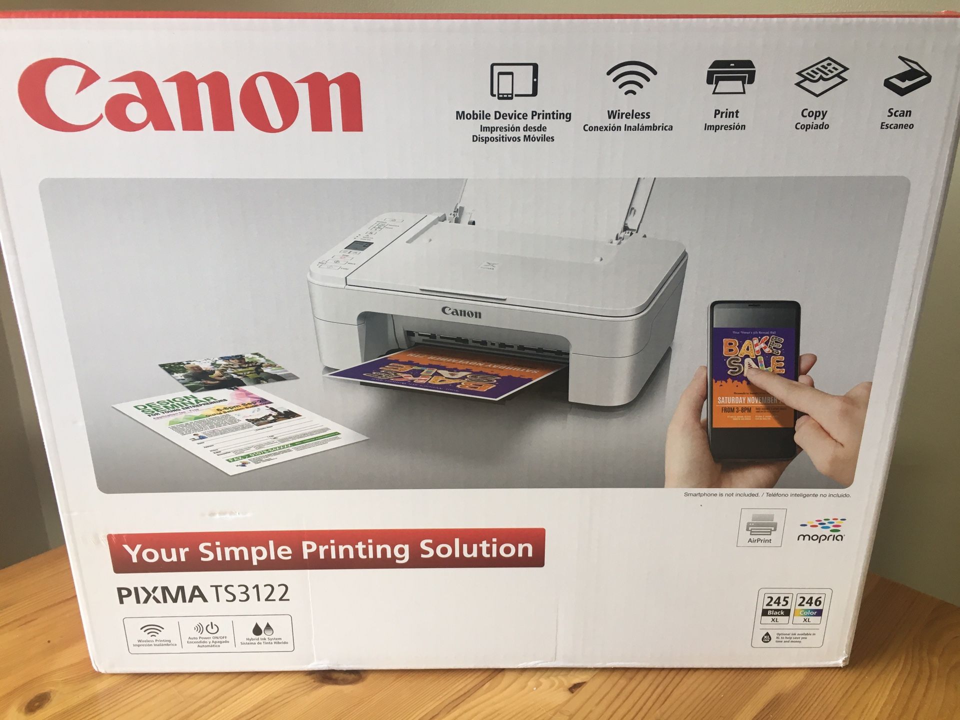 Canon Printer - Print/Copy/Scanner/wireless - Pixma TS3122