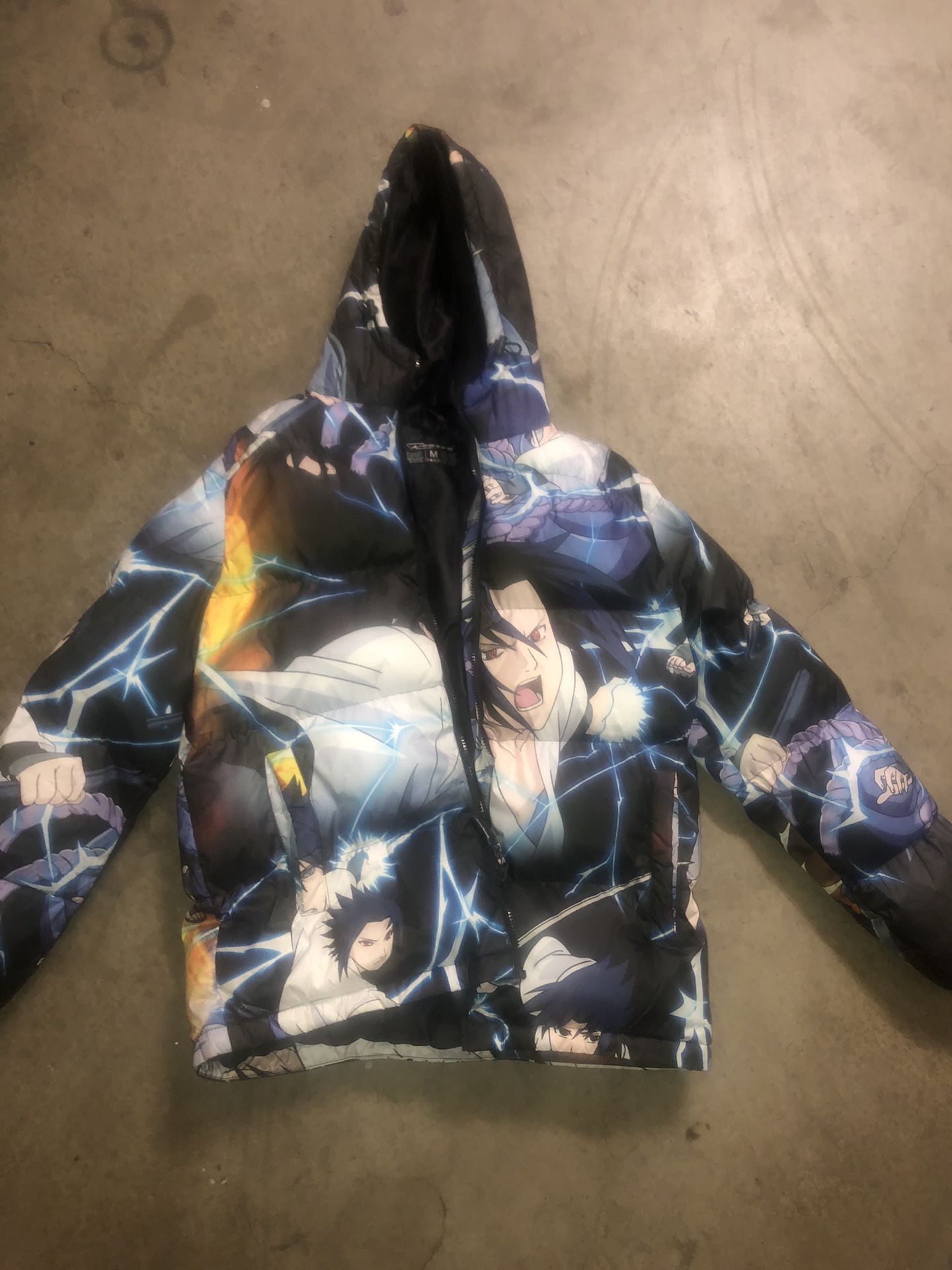 Men’s Naruto Sasuke All Over Print Puffer Jacket