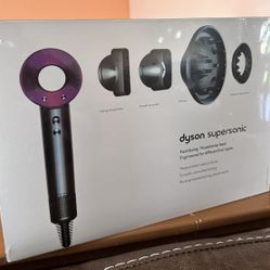 Dyson Supersonic Hair Dryer, HD08, Blue, With Attachments, Original & New!