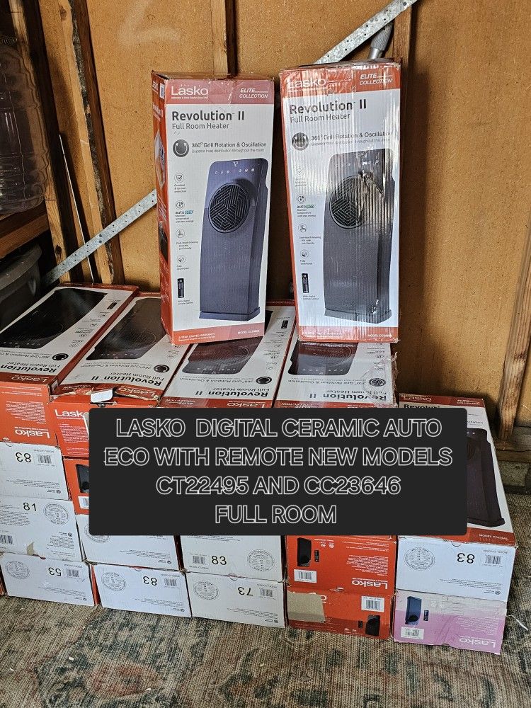 NEW EACH FOR SALE LASKO HEATER CERAMIC ROTATE FULL ROOM SIZE ENERGY SAVER, REMOTE CONTROL NEW MODELS FOR ANY QUESTION TEXT ME PLEASE HABLO ESPAÑOL THA