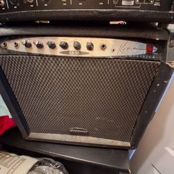 Guitar speakers, amps, preamps, mixer and electric drumset