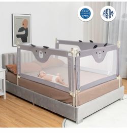 Piece Bed Rails for queen Size Bed,No-Drill Needed Baby Bed Rail Guard Thickened Child Safety Side Railing Guards, Height Adjustable Bedrail for Kids