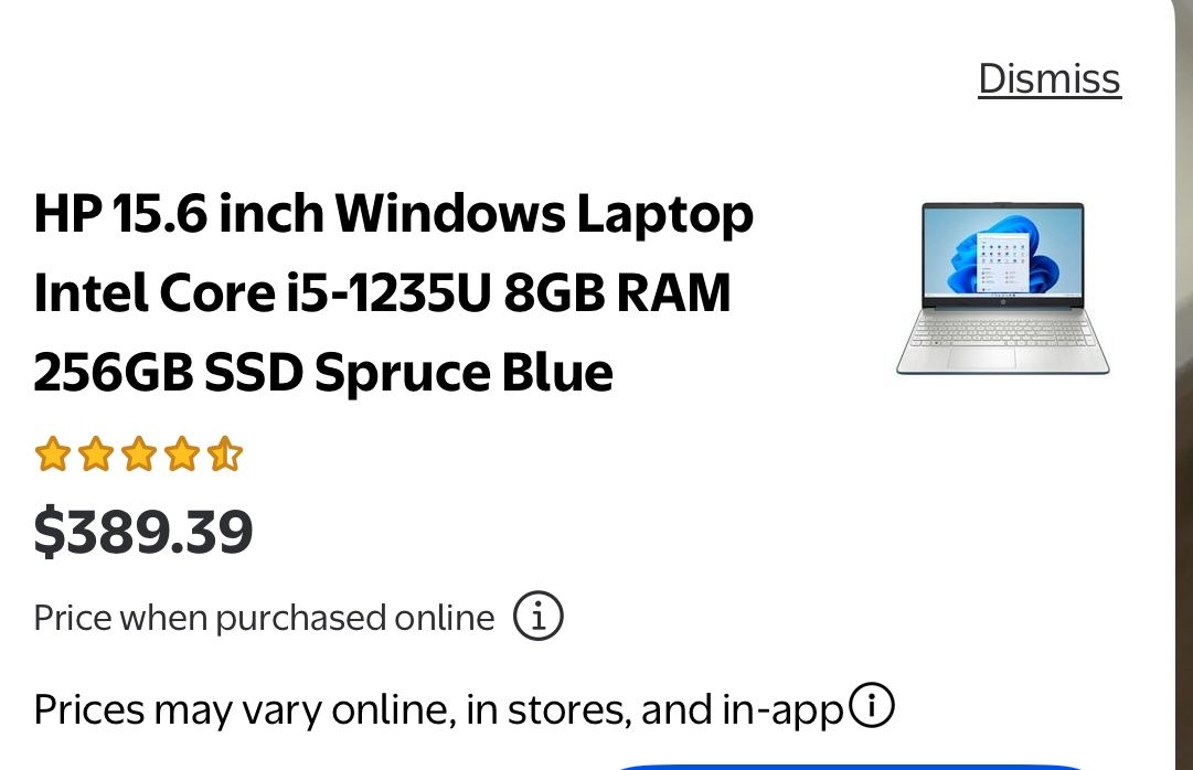 HP 15.6” Windows Laptop