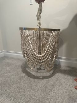 Creative co-op  2-Tier Draped Wood Bead Chandelier