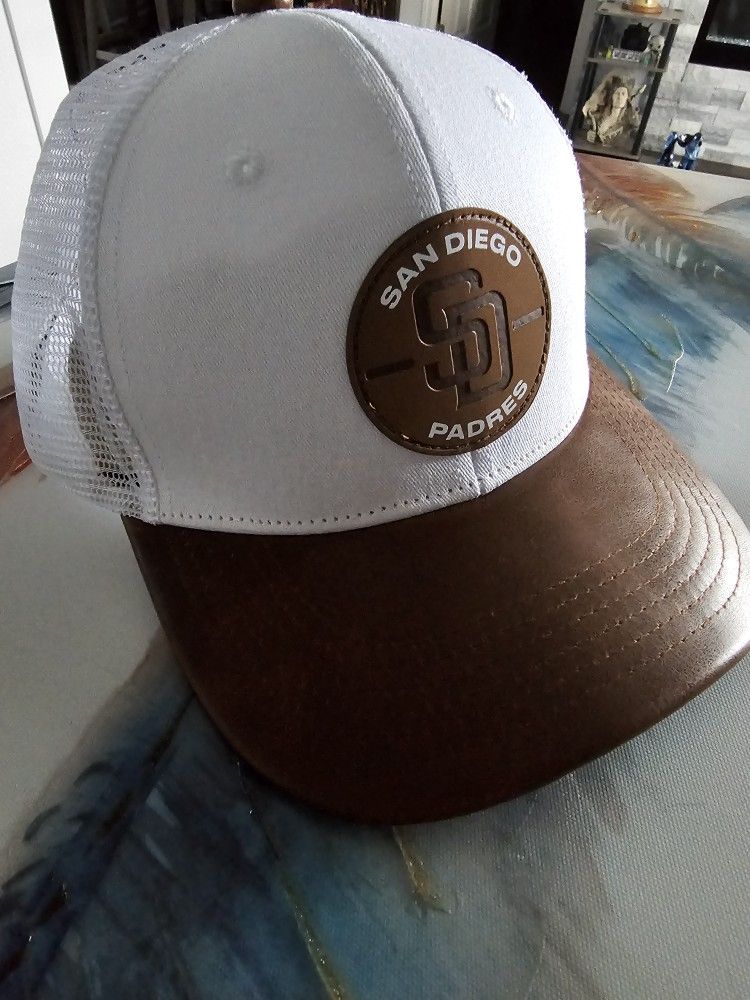 Padres Hat: Opening Series White And Brown Trucker Hat