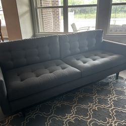 Crate And Barrel Midcentury Sofa In Blue