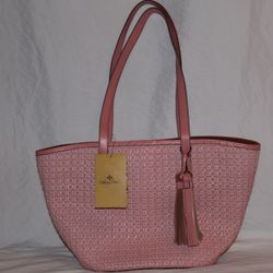 Patricia Nash pink looped woven tote
