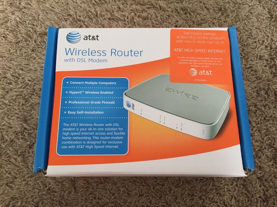 AT&T wireless router with DSL modem