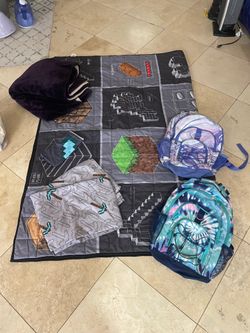 Minecraft blanket and sheet with pillow