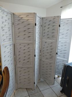 Wooden room divider  6 panels