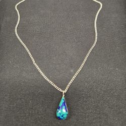 925 Sterling Silver Pendant With Azurmalachite Stone