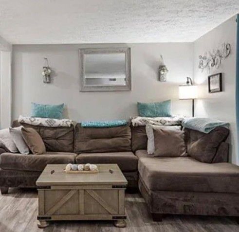 Big Comfy Brown Sectional Couch