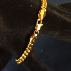 8" 18k Gold Plated Cuban Bracelet 