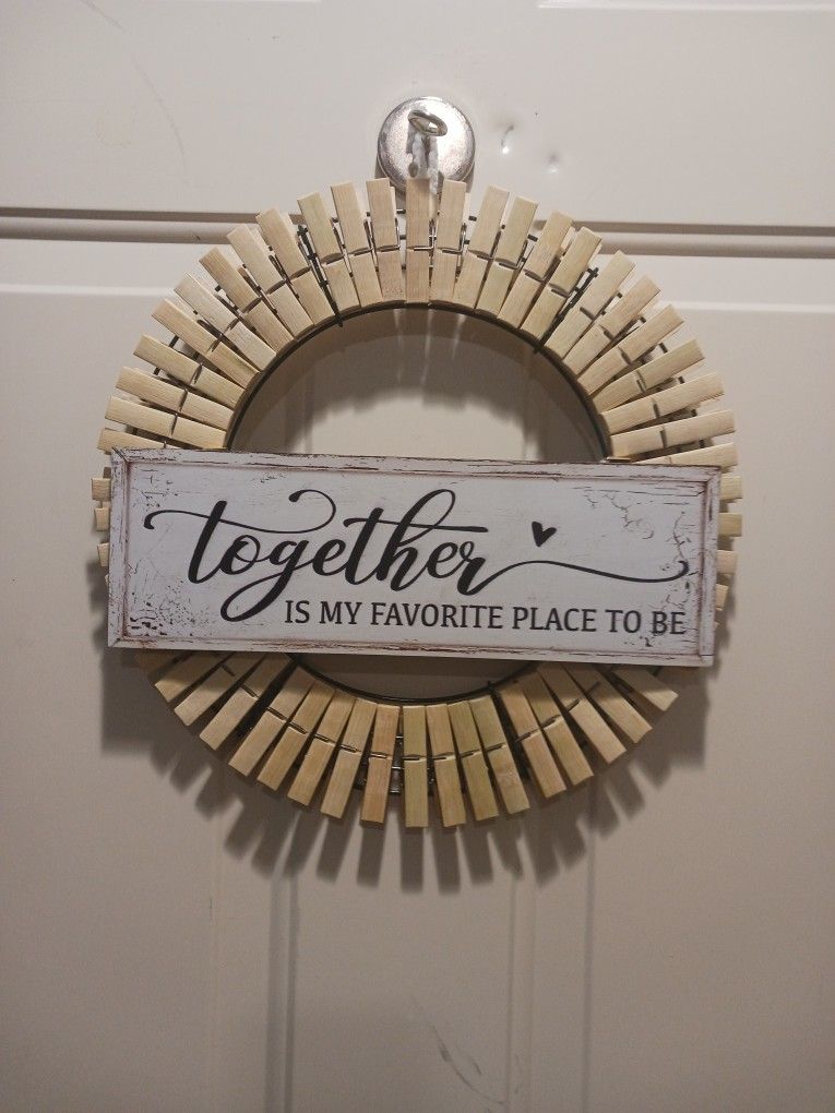 Handmade Farmhouse Clothes Pin Wreath