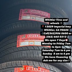 215/35R18 FULLRUN, SET OF NEW TIRES, INCLUDING MOUNTING AND BALANCING. ASK ME FOR ANY SIZE OR BRAND, WE HAVE THE BEST PRICES OF CALIFORNIA