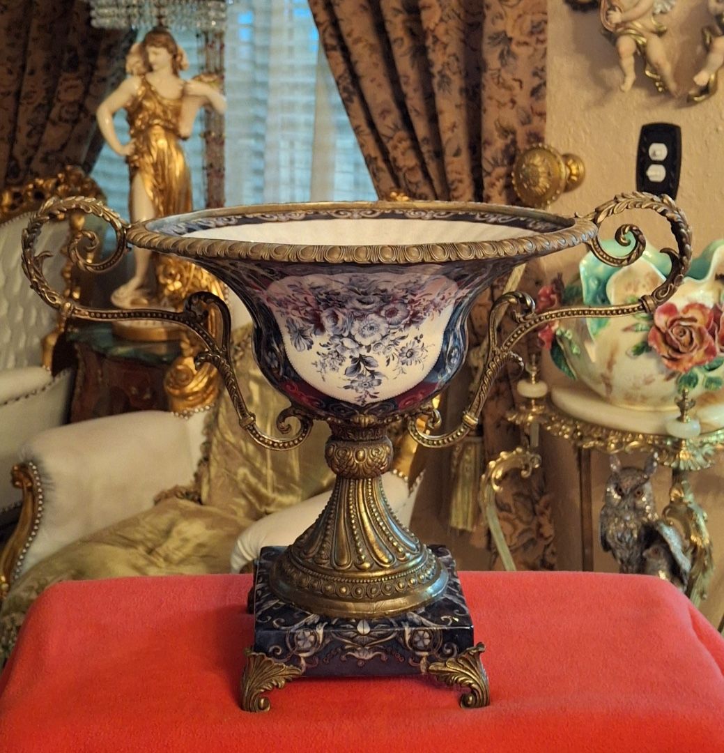 Antique Porcelain And Bronze Centerpiece