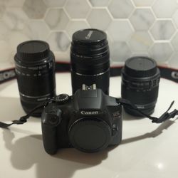 Canon EOS Rebel T6 DSLR with lenses