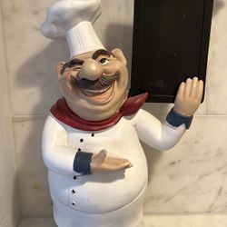 Large 25” Chef Figurine Chef Sculpture Cute Cooking