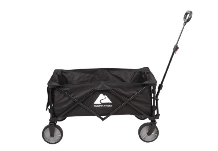 Ozark Trail Folding Multipurpose Camp Wagon Cart, Black