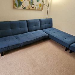Sectional Convertible Couch With Ottoman 
