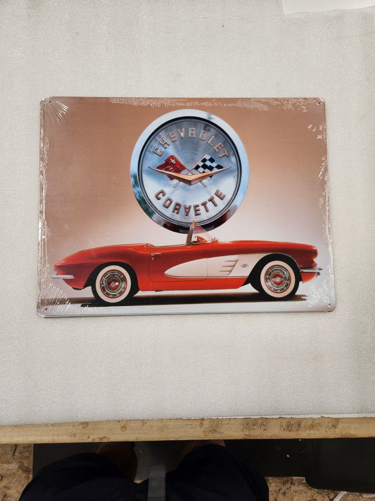 Chevy Corvette Muscle Car Classic Metal Sign 