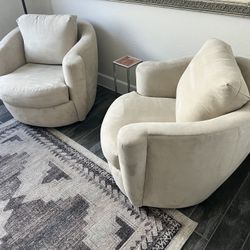 Set of Swivel Rocking Chairs