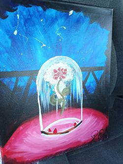 Original Acrylic Canvas Painting – Enchanted Rose
