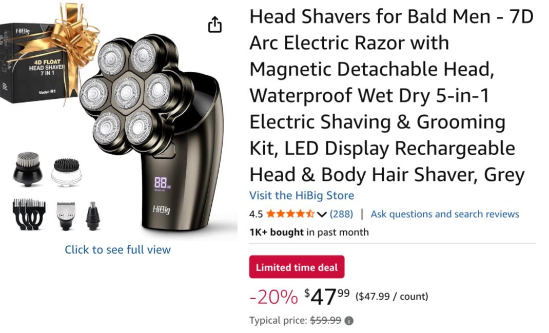 Waterproof Wet Dry 5-in-1 Electric Shaver