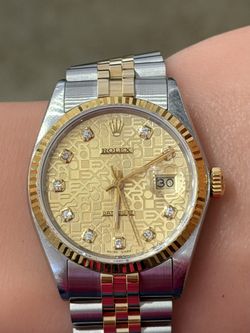 Rolex Preowned 36mm DateJust quickset Factory Diamond Dial