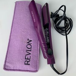 Revlon Flat Iron Hair Straightener with temperature control and storage case