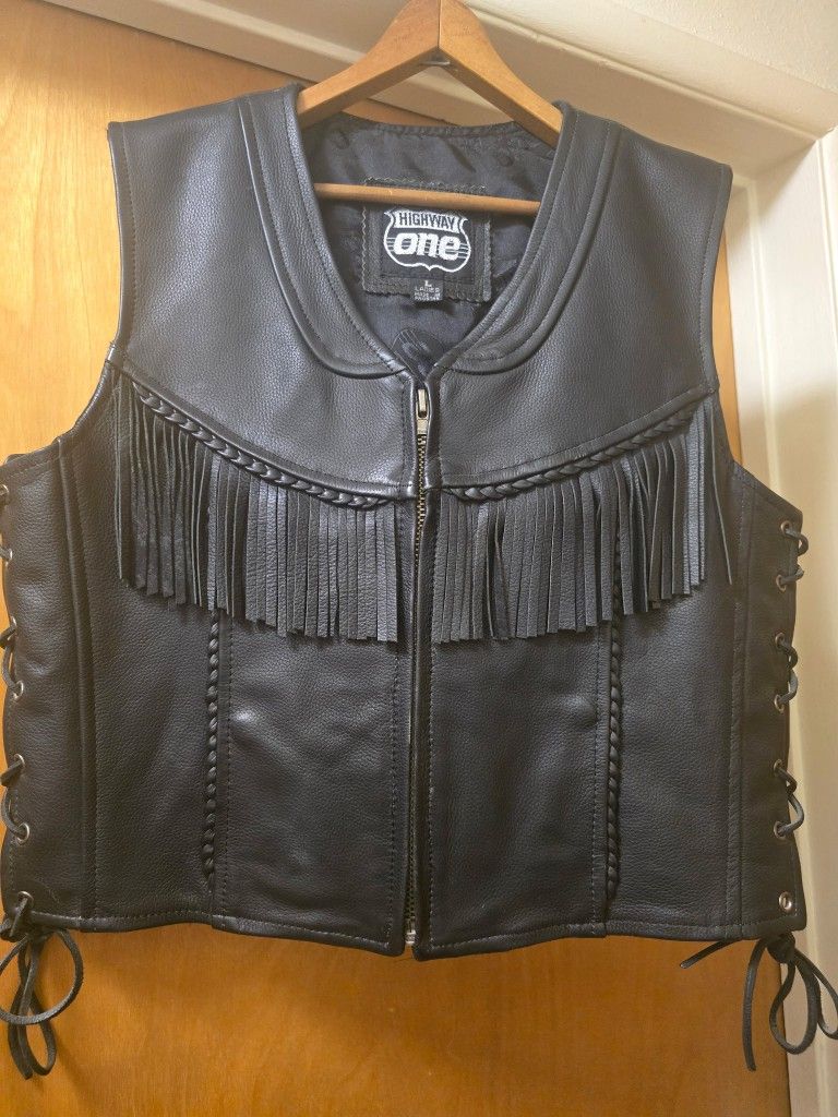 Highway One Leather Riding Vest