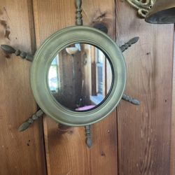 Brass Ship’s Wheel Mirror 