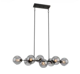 Aiwen 8 - Light Black Etched glass Metal Chandelier