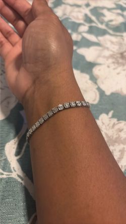 Sterling silver diamond bracelet