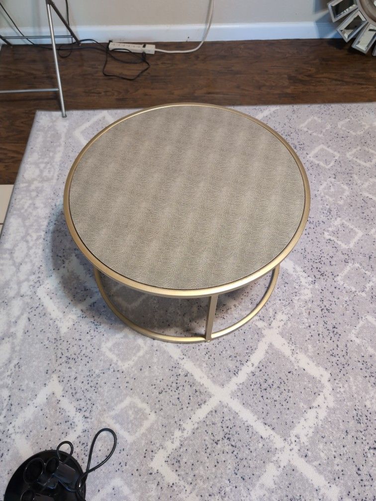Gold Metal Coffee Table 