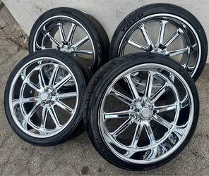 Us Mags Rambler Chrome 22x9 -22x11 With Toyo St III 265/35/22 - 295/30/22 Tires 5x5 C-10🔥🔥🔥🔥🔥