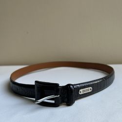 Lauren Ralph Lauren Black leather belt crocodile Style 
