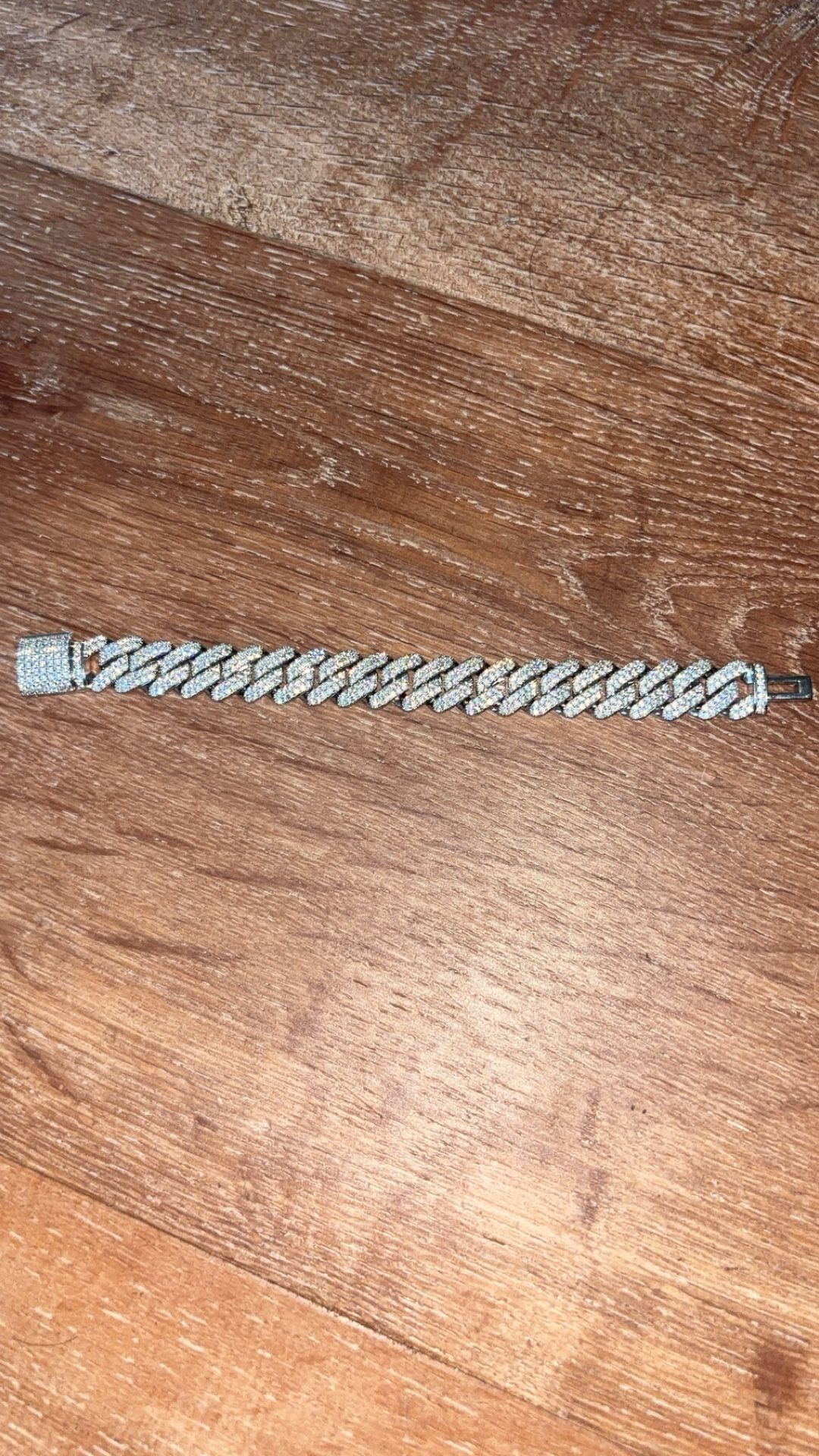 Moisanite Silver Cuban Link Bracelet 