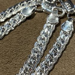 Sterling silver Cuban link 925set 24”