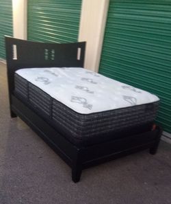 FULL BED FRAME WITH BOX AND MATTRESS