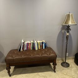 Brown Leather Coffee Table 