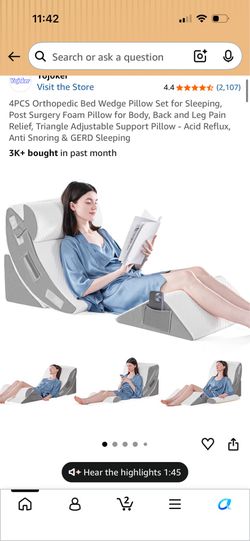 orthopedic bed wedge pillow set - cleaned