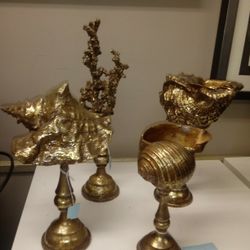 Brand new Bronze tones Seashells Very detailed High Quality Four Pcs Set 80. Or 20each