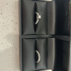 Engagement Ring And Wedding Band Set 14k White Gold