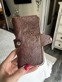 iPhone 14 Pro Brown Leather Case (with strap)