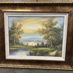 Framed Landscape Painting-Landscape