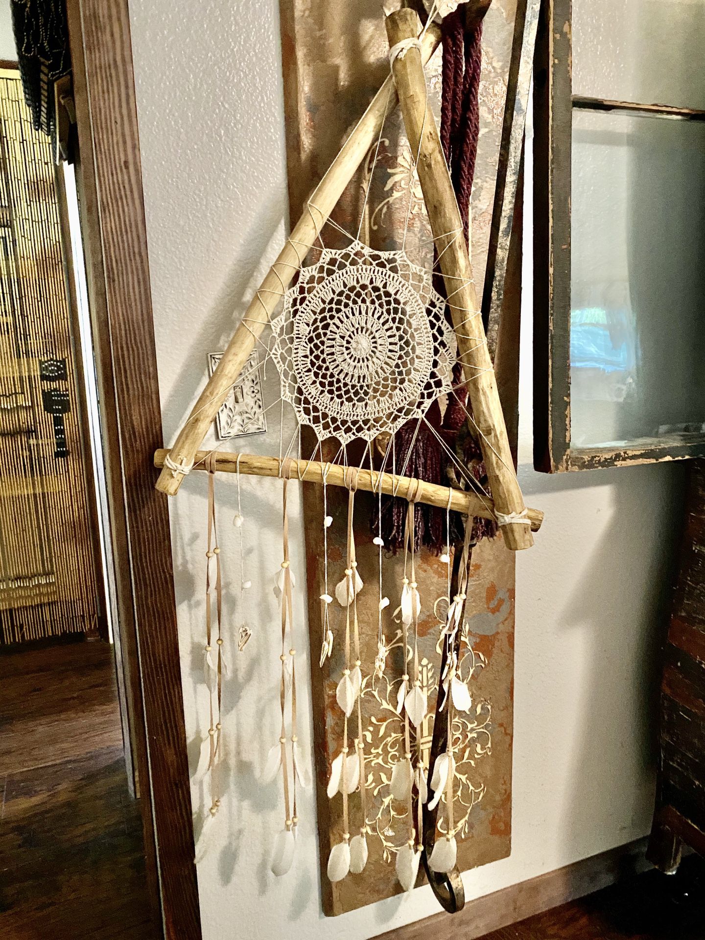 Large handmade Dreamcatcher with feathers