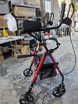 New ELENKER Upright Walker, Stand Up Rollator Walker with Padded Seat and Backrest. 300lb retails $150 with Taxes 