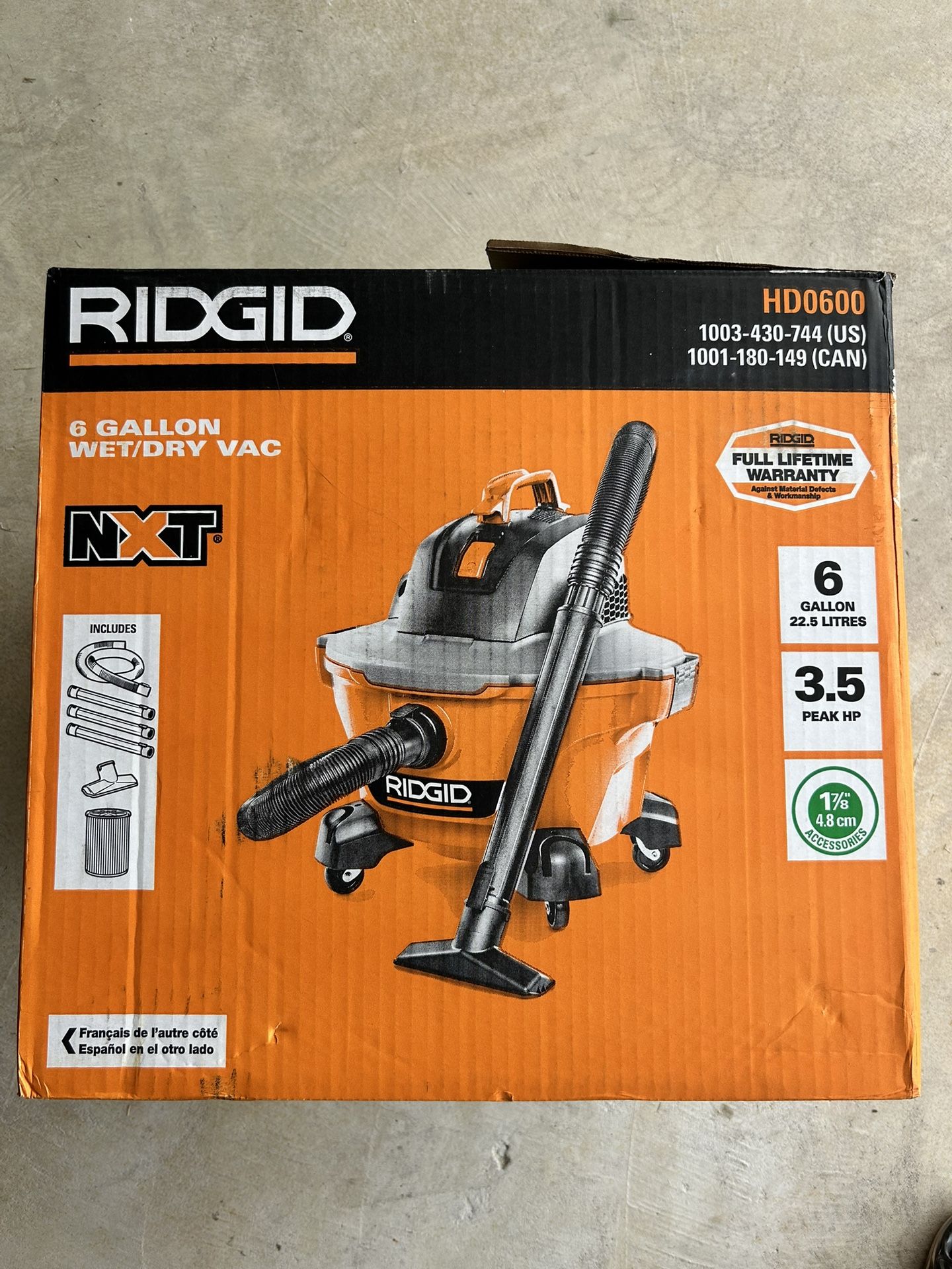 Ridgid Shop Vac 6 Gallon